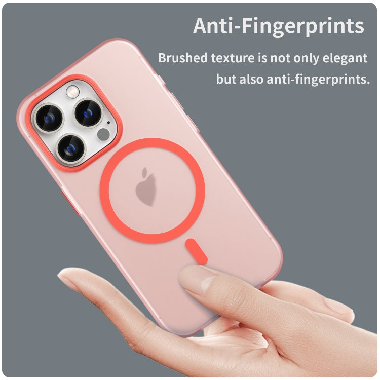 For iPhone 15 Pro MagSafe Frosted Translucent TPU + PC Full Coverage Phone Case(Red) - HoMEdemic™ 