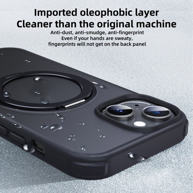 For iPhone 15 Pro MagSafe Holder PC Hybrid TPU Phone Case(Matte Black) - HoMEdemic™ 