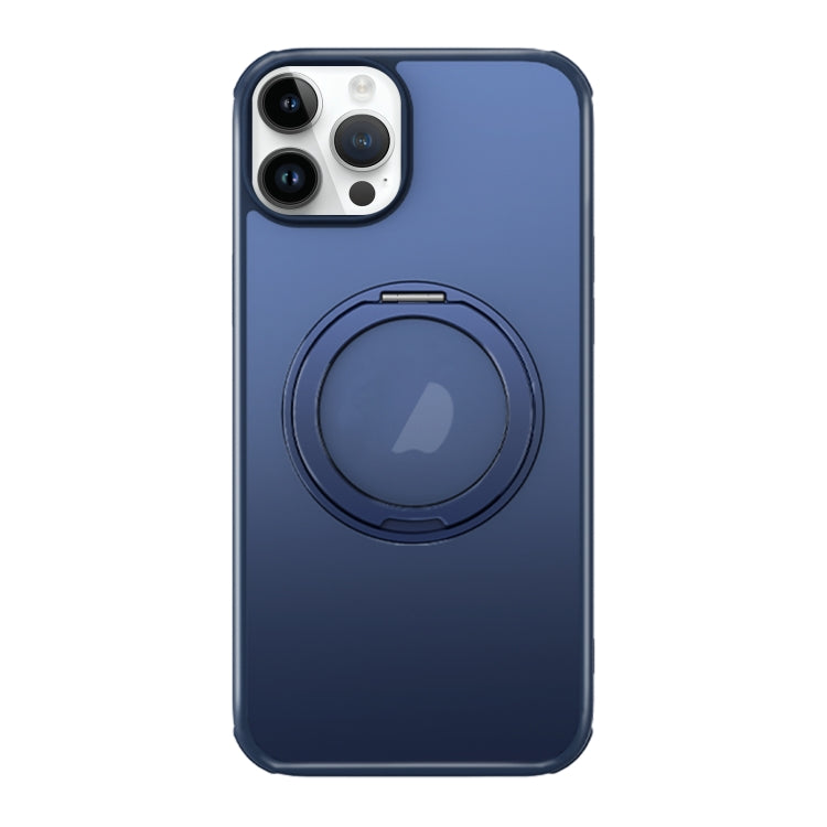 For iPhone 15 Pro MagSafe Holder PC Hybrid TPU Phone Case(Matte Blue) - HoMEdemic™ 