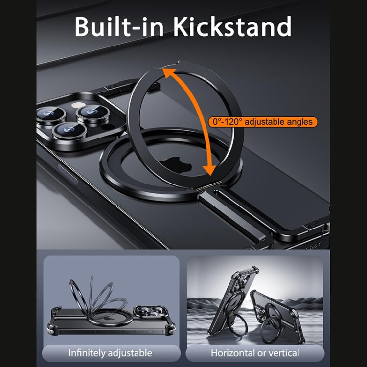 For iPhone 15 Pro MagSafe Magnetic Frameless Holder Phone Case(Black) - HoMEdemic™ 