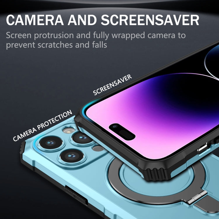 For iPhone 15 Pro MagSafe Magnetic Holder Phone Case(Light Blue) - HoMEdemic™ 