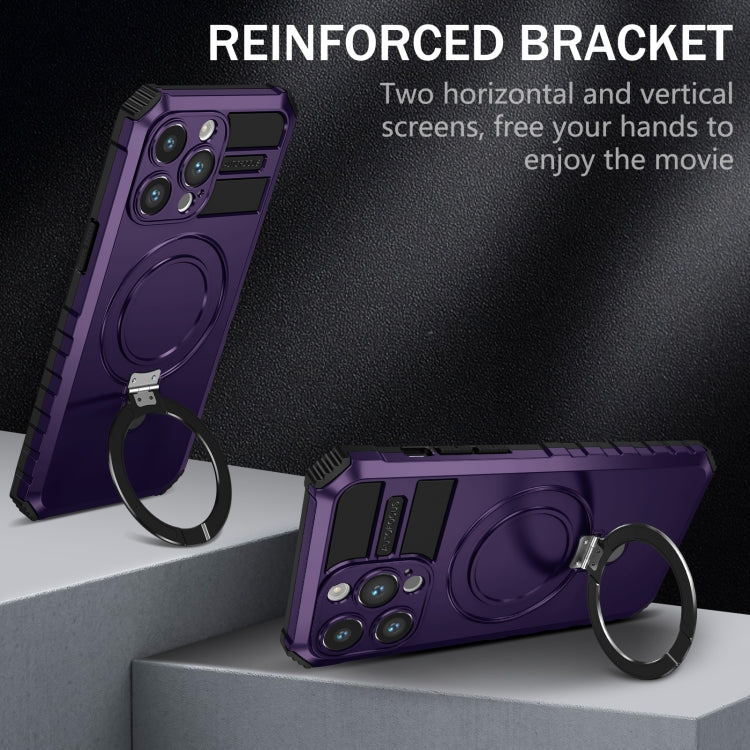 For iPhone 15 Pro MagSafe Magnetic Holder Phone Case(Purple) - HoMEdemic™ 