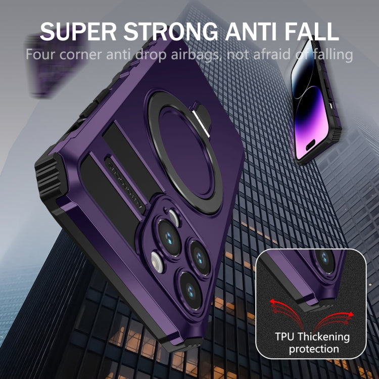 For iPhone 15 Pro MagSafe Magnetic Holder Phone Case(Purple) - HoMEdemic™ 