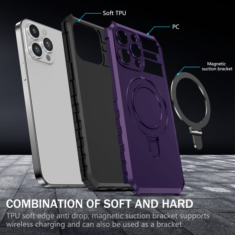 For iPhone 15 Pro MagSafe Magnetic Holder Phone Case(Purple) - HoMEdemic™ 