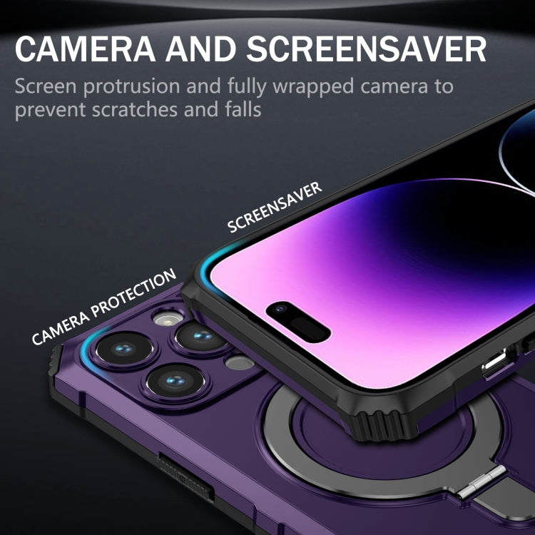 For iPhone 15 Pro MagSafe Magnetic Holder Phone Case(Purple) - HoMEdemic™ 