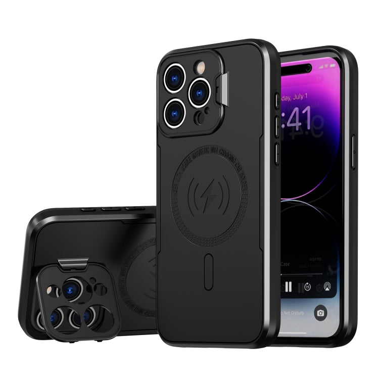 For iPhone 15 Pro MagSafe Magnetic Invisible Camera Holder Phone Case(Black) - HoMEdemic™ 