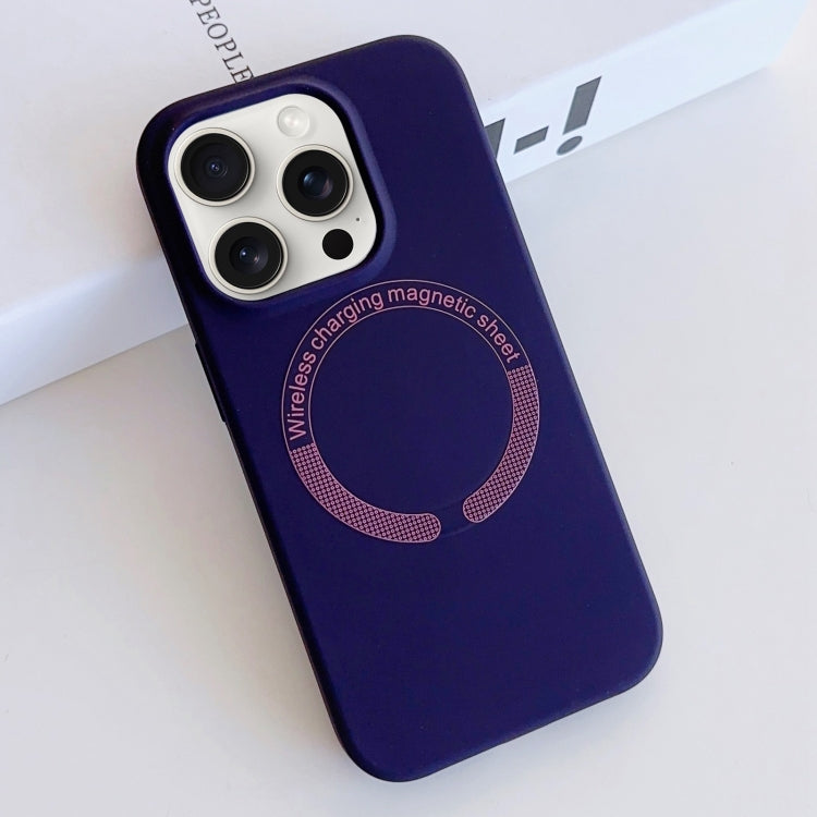 For iPhone 15 Pro MagSafe Magnetic Liquid Silicone Phone Case(Dark Purple) - HoMEdemic™ 