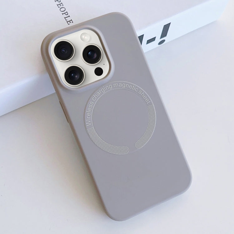 For iPhone 15 Pro MagSafe Magnetic Liquid Silicone Phone Case(Grey) - HoMEdemic™ 