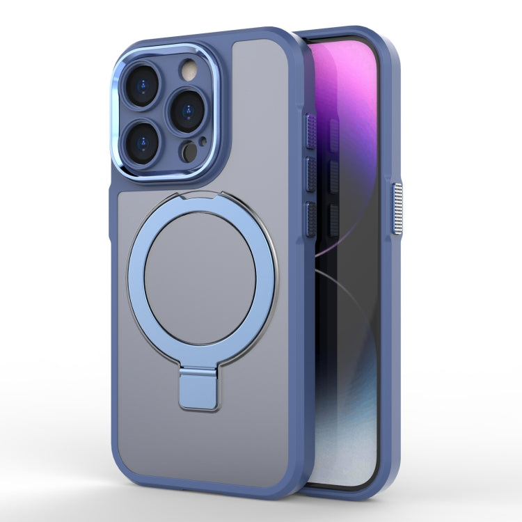 For iPhone 15 Pro MagSafe Magnetic Metal Holder Phone Case(Blue) - HoMEdemic™ 