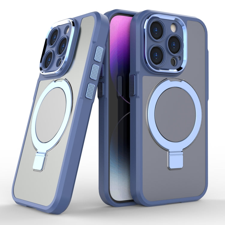 For iPhone 15 Pro MagSafe Magnetic Metal Holder Phone Case(Blue) - HoMEdemic™ 