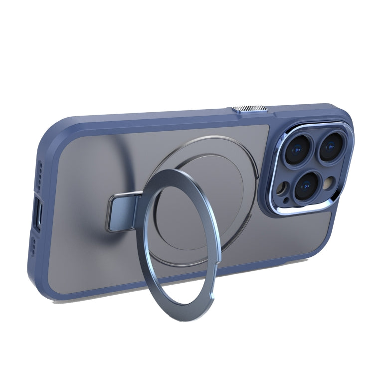 For iPhone 15 Pro MagSafe Magnetic Metal Holder Phone Case(Blue) - HoMEdemic™ 