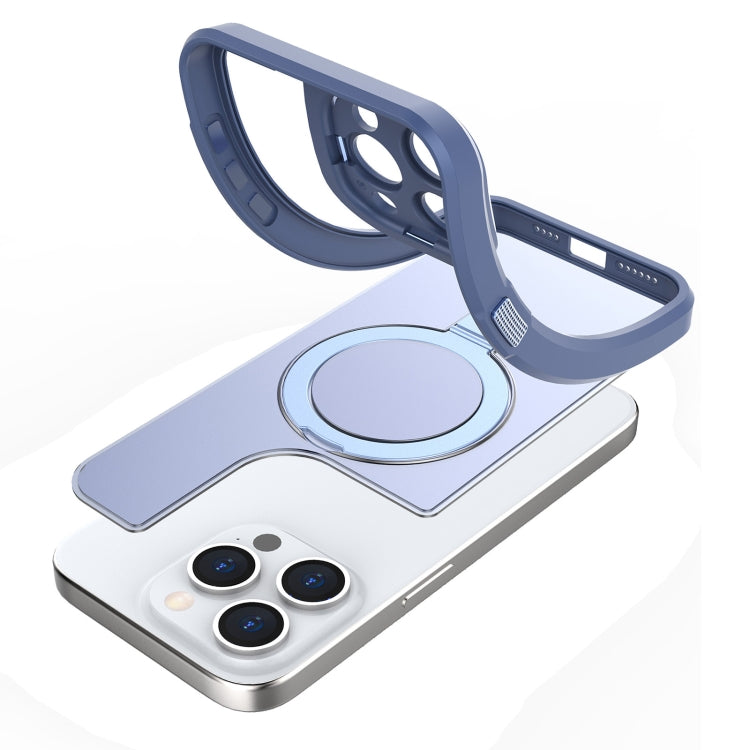 For iPhone 15 Pro MagSafe Magnetic Metal Holder Phone Case(Blue) - HoMEdemic™ 