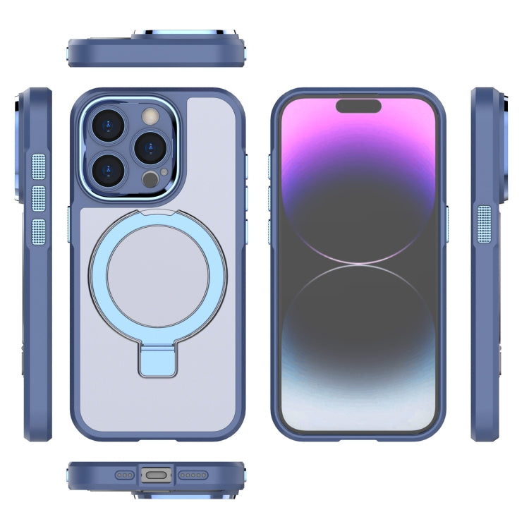 For iPhone 15 Pro MagSafe Magnetic Metal Holder Phone Case(Blue) - HoMEdemic™ 