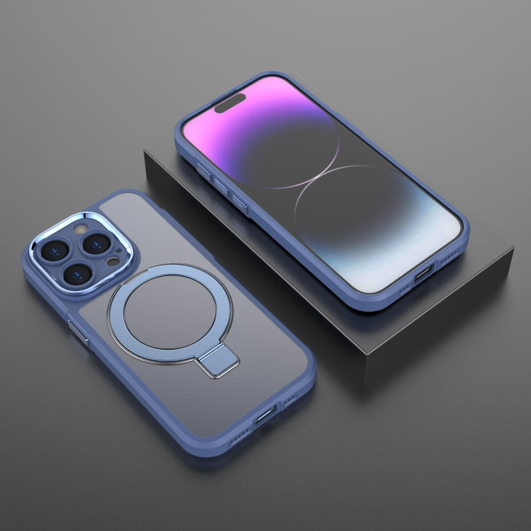 For iPhone 15 Pro MagSafe Magnetic Metal Holder Phone Case(Blue) - HoMEdemic™ 