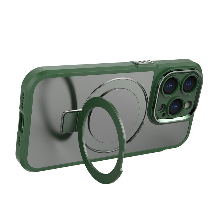 For iPhone 15 Pro MagSafe Magnetic Metal Holder Phone Case(Green) - HoMEdemic™ 