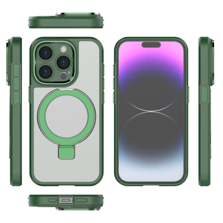 For iPhone 15 Pro MagSafe Magnetic Metal Holder Phone Case(Green) - HoMEdemic™ 