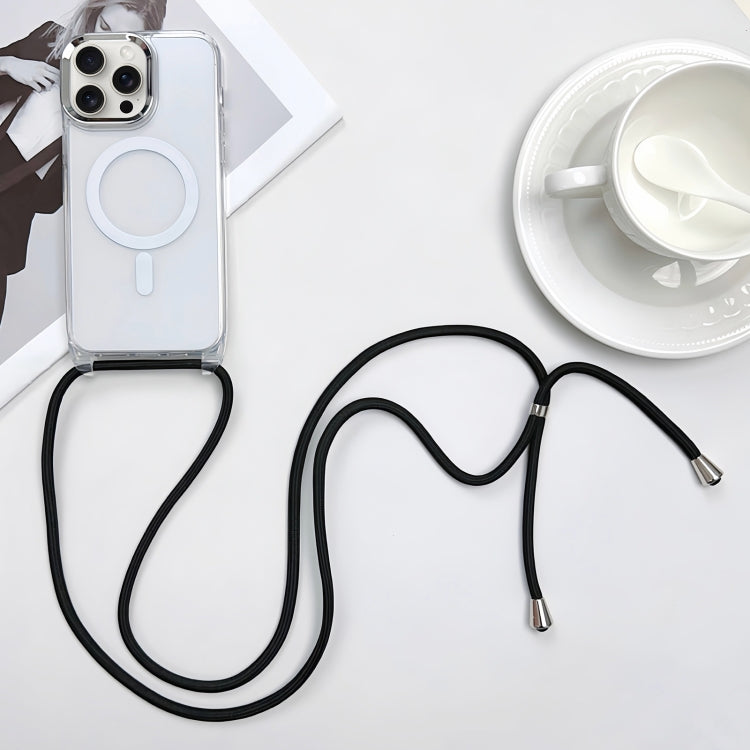 For iPhone 15 Pro MagSafe Magnetic PC + TPU Phone Case with Lanyard(Black) - HoMEdemic™ 