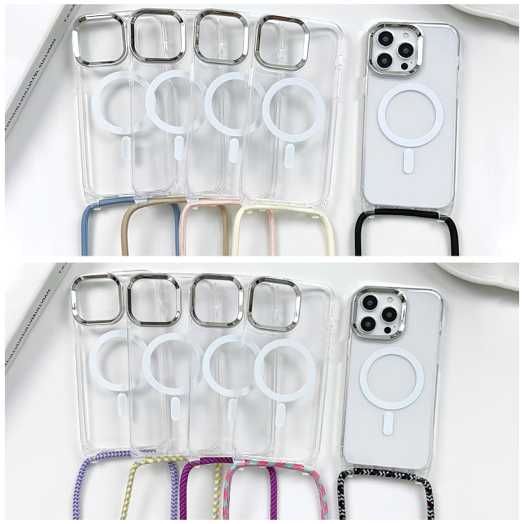 For iPhone 15 Pro MagSafe Magnetic PC + TPU Phone Case with Lanyard(Creamy White) - HoMEdemic™ 