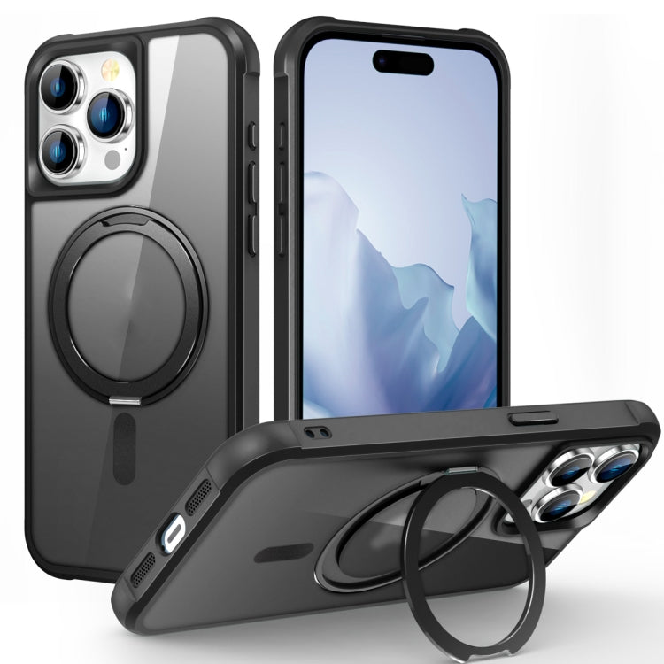 For iPhone 15 Pro MagSafe Magnetic Rotating Holder Phone Case(Black) - HoMEdemic™ 