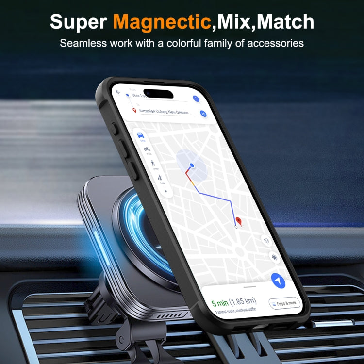 For iPhone 15 Pro MagSafe Magnetic Rotating Holder Phone Case(Black) - HoMEdemic™ 