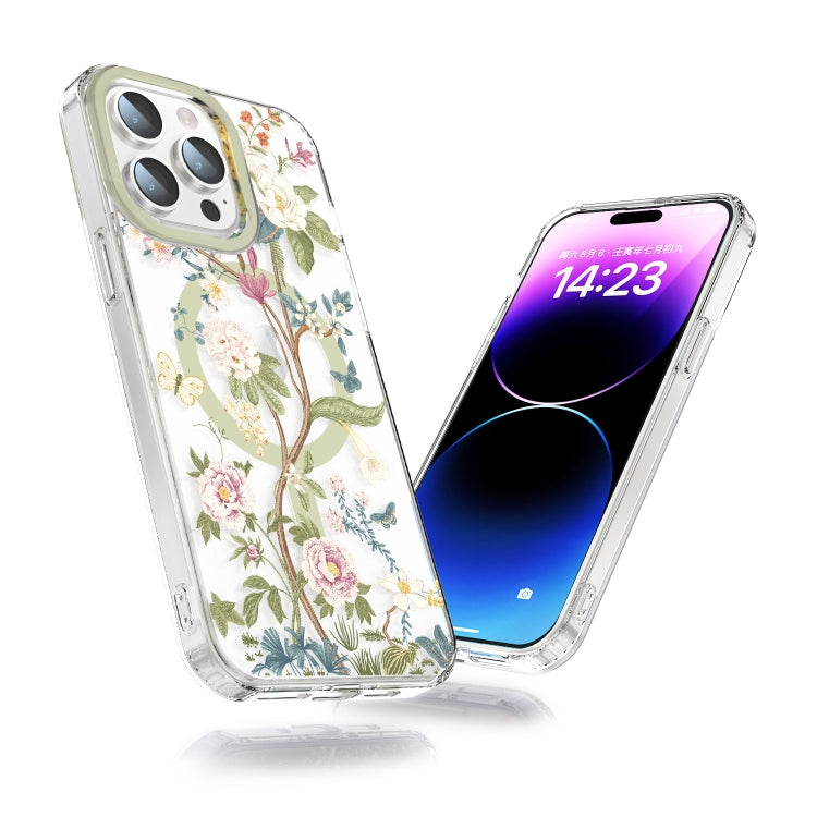 For iPhone 15 Pro MagSafe Magnetic TPU Phone Case(Blue Hydrangea Ball) - HoMEdemic™ 