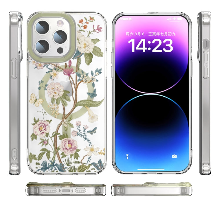 For iPhone 15 Pro MagSafe Magnetic TPU Phone Case(Blue Hydrangea Ball) - HoMEdemic™ 