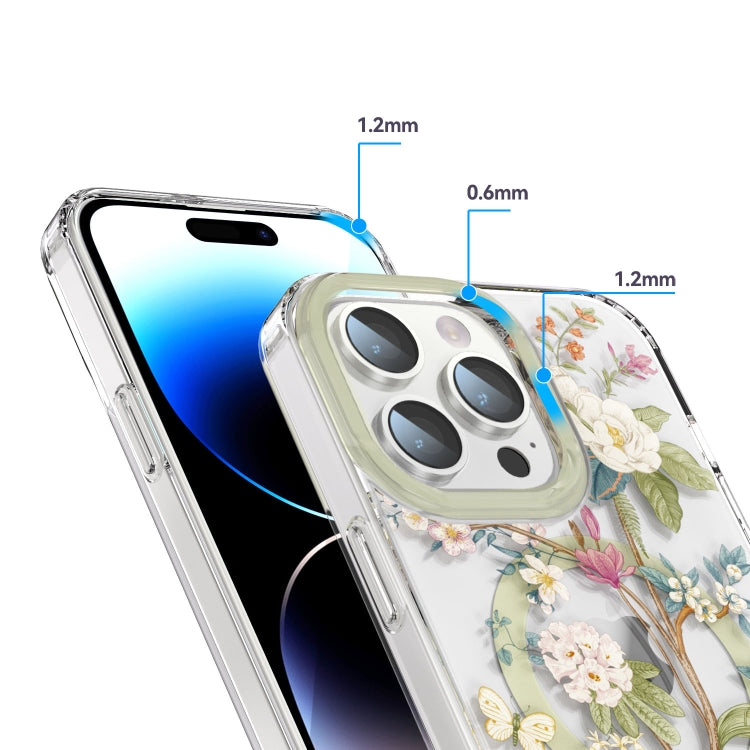 For iPhone 15 Pro MagSafe Magnetic TPU Phone Case(Blue Hydrangea Ball) - HoMEdemic™ 