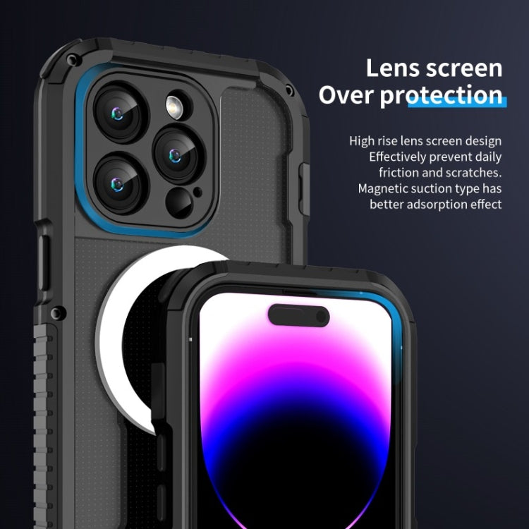 For iPhone 15 Pro MagSafe Shockproof Metal Phone Case(Red) - HoMEdemic™ 