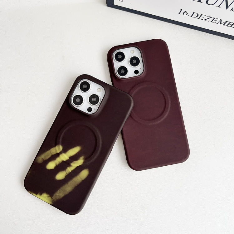 For iPhone 15 Pro MagSafe Thermal Sensor Discoloration Silicone Phone Case(Brown) - HoMEdemic™ 