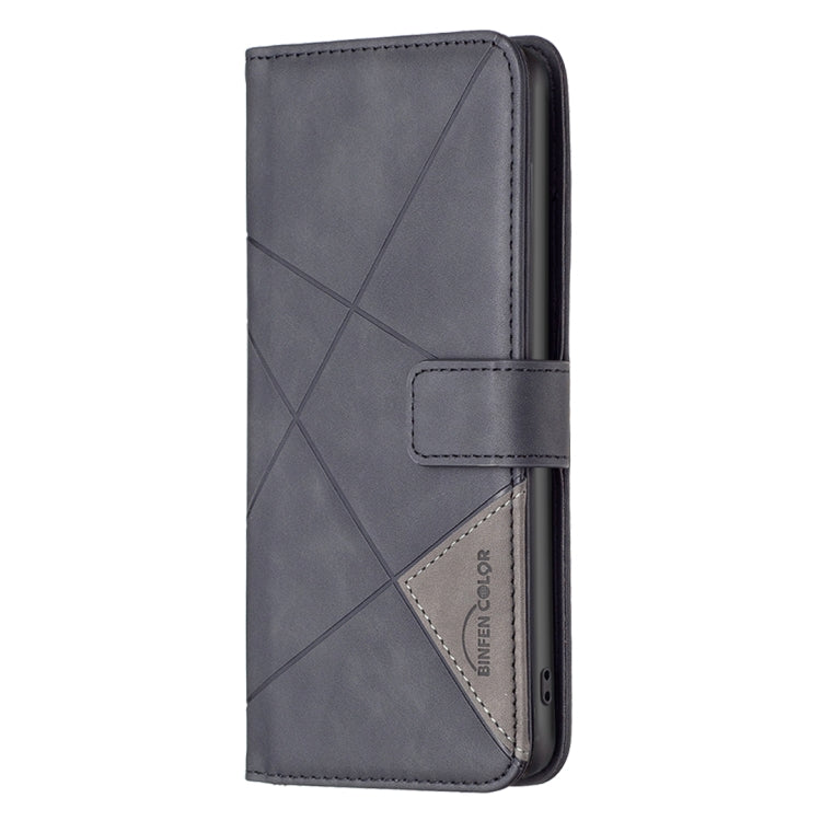 For iPhone 15 Pro Magnetic Buckle Rhombus Texture Leather Phone Case(Black) - HoMEdemic™ 