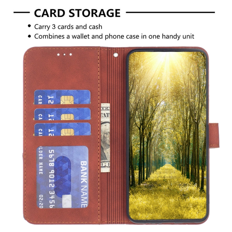 For iPhone 15 Pro Magnetic Buckle Rhombus Texture Leather Phone Case(Brown) - HoMEdemic™ 