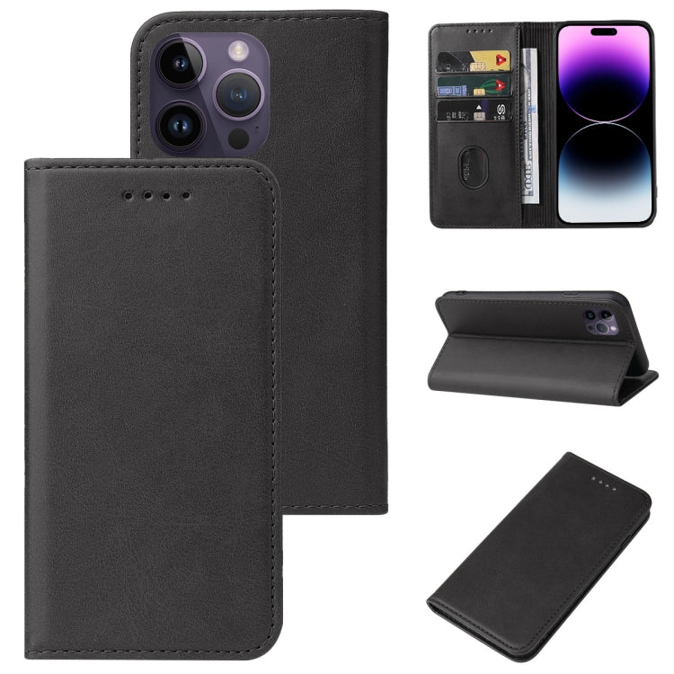 For iPhone 15 Pro Magnetic Closure Leather Phone Case(Black) - HoMEdemic™ 