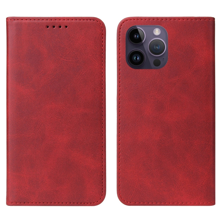 For iPhone 15 Pro Magnetic Closure Leather Phone Case(Red) - HoMEdemic™ 