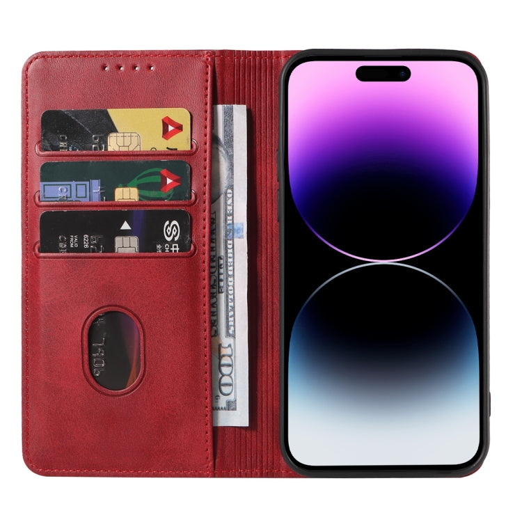 For iPhone 15 Pro Magnetic Closure Leather Phone Case(Red) - HoMEdemic™ 