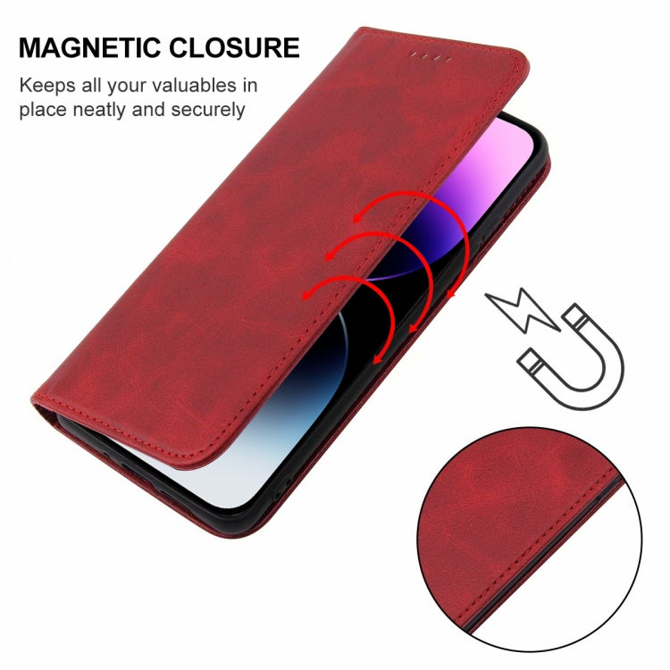 For iPhone 15 Pro Magnetic Closure Leather Phone Case(Red) - HoMEdemic™ 