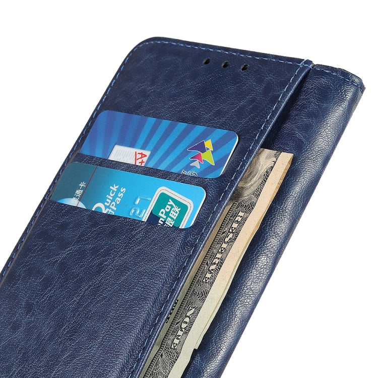 For iPhone 15 Pro Magnetic Crazy Horse Texture Horizontal Flip Leather Phone Case(Blue) - HoMEdemic™ 