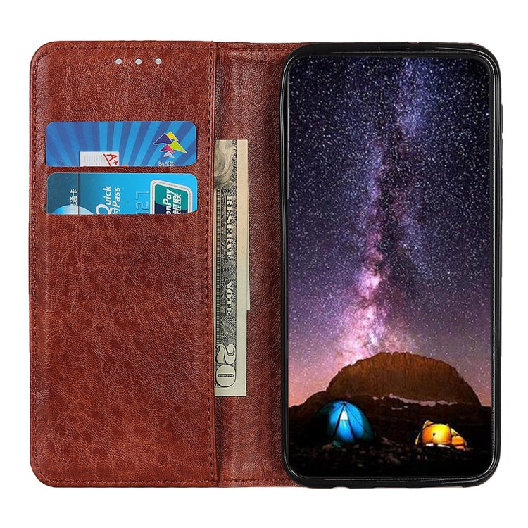 For iPhone 15 Pro Magnetic Crazy Horse Texture Horizontal Flip Leather Phone Case(Brown) - HoMEdemic™ 