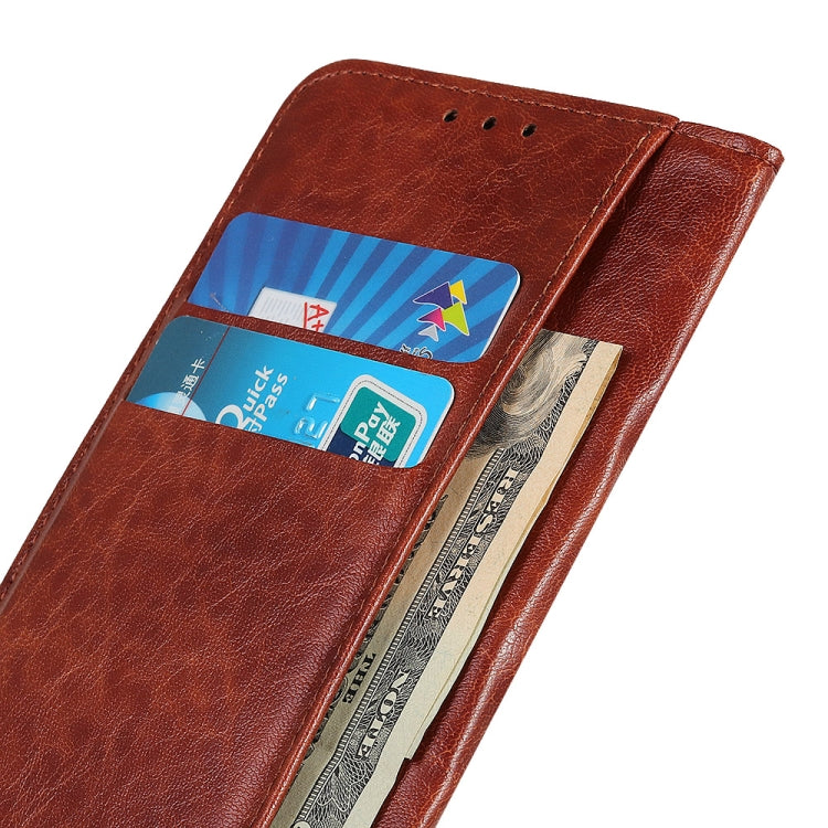 For iPhone 15 Pro Magnetic Crazy Horse Texture Horizontal Flip Leather Phone Case(Brown) - HoMEdemic™ 