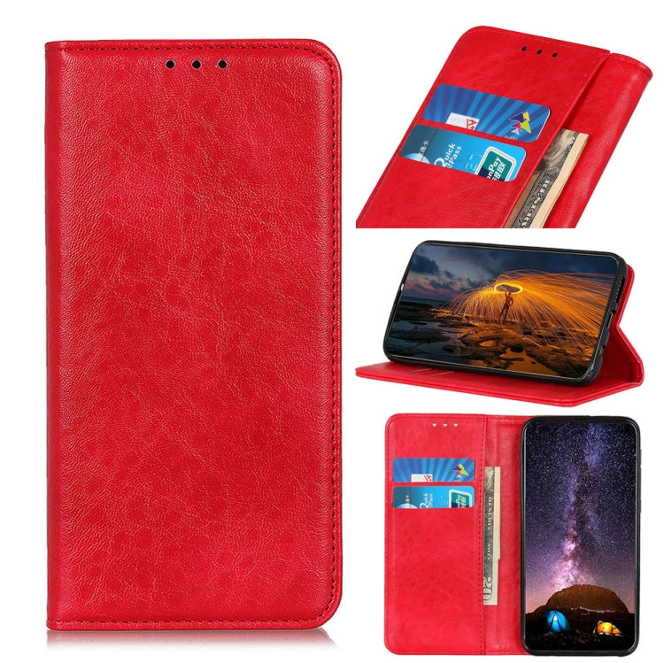 For iPhone 15 Pro Magnetic Crazy Horse Texture Horizontal Flip Leather Phone Case(Red) - HoMEdemic™ 
