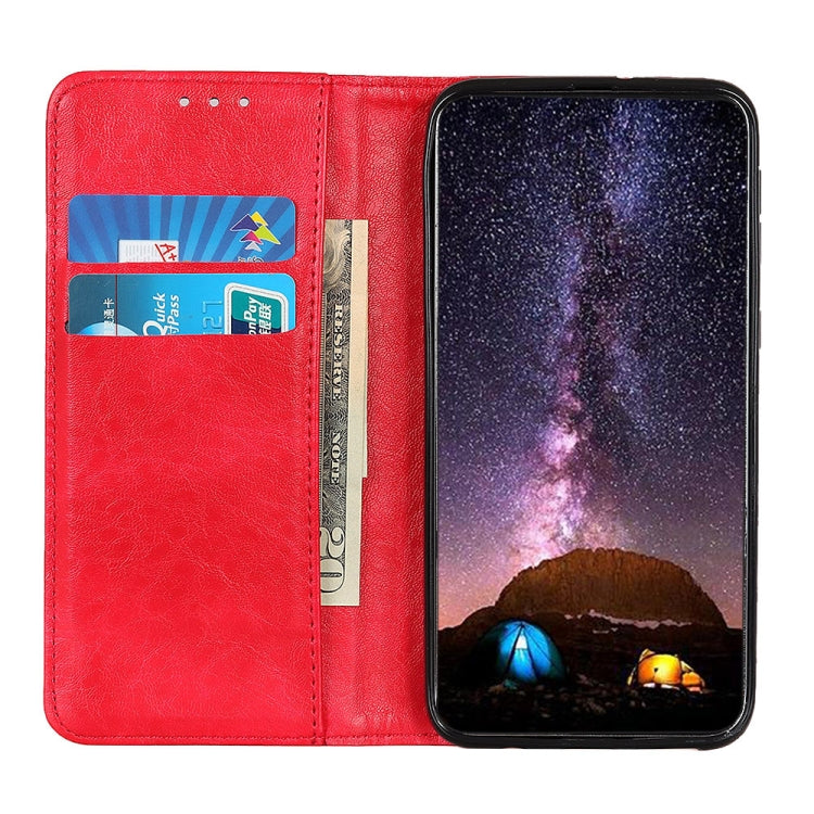 For iPhone 15 Pro Magnetic Crazy Horse Texture Horizontal Flip Leather Phone Case(Red) - HoMEdemic™ 