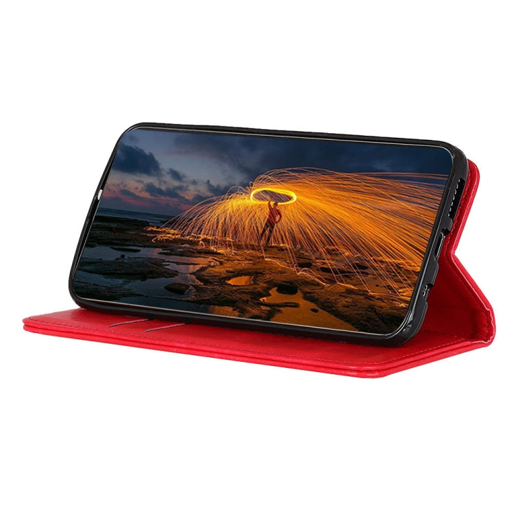 For iPhone 15 Pro Magnetic Crazy Horse Texture Horizontal Flip Leather Phone Case(Red) - HoMEdemic™ 