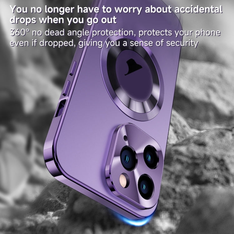 For iPhone 15 Pro Magnetic HD Tempered Glass Phone Case(Purple) - HoMEdemic™ 