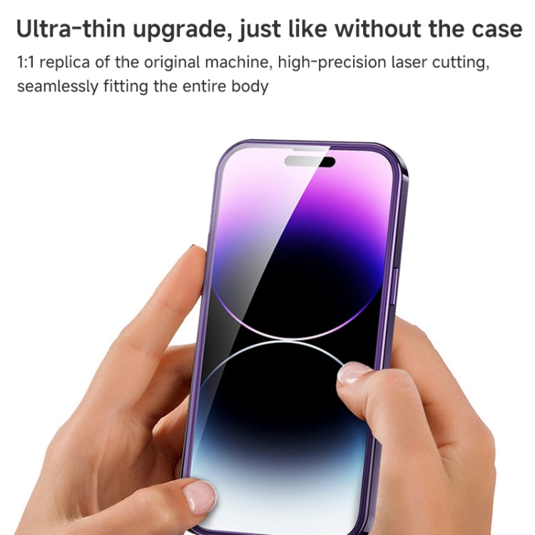 For iPhone 15 Pro Magnetic HD Tempered Glass Phone Case(Purple) - HoMEdemic™ 