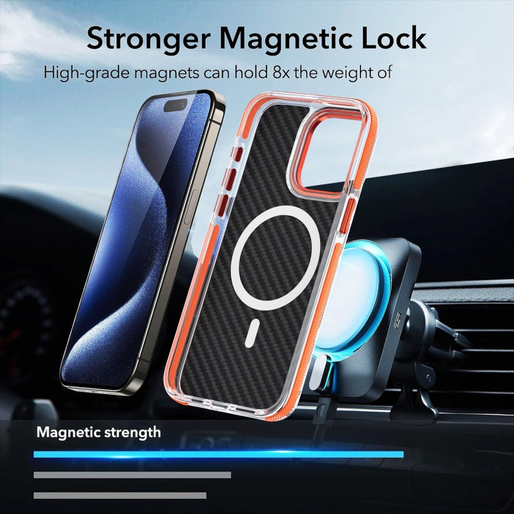 For iPhone 15 Pro Magsafe Dual-Color Carbon Fiber Phone Case(Grey) - HoMEdemic™ 