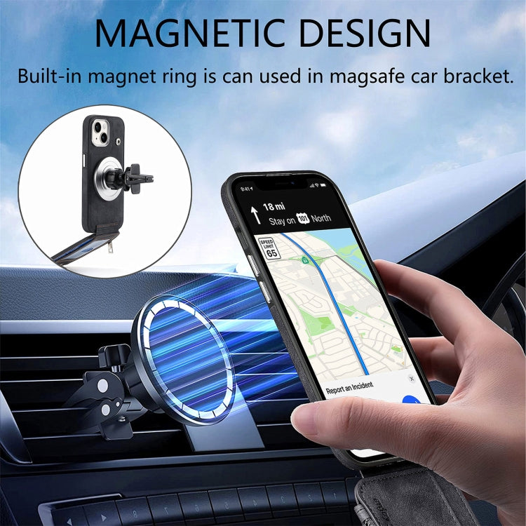 For iPhone 15 Pro Magsafe Zipper RFID Wallet All-inclusive Shockrpoof Phone Case(Black) - HoMEdemic™ 