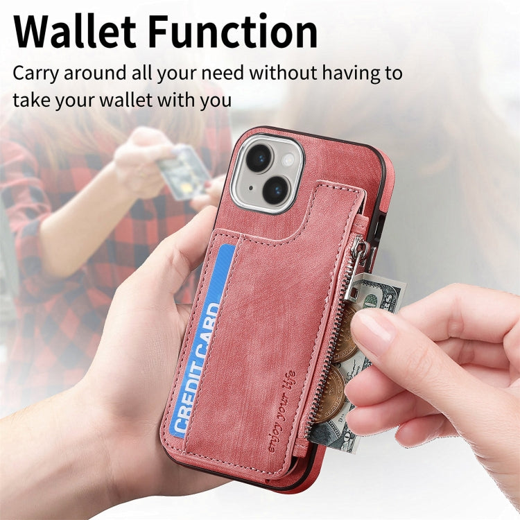 For iPhone 15 Pro Magsafe Zipper RFID Wallet All-inclusive Shockrpoof Phone Case(Pink) - HoMEdemic™ 