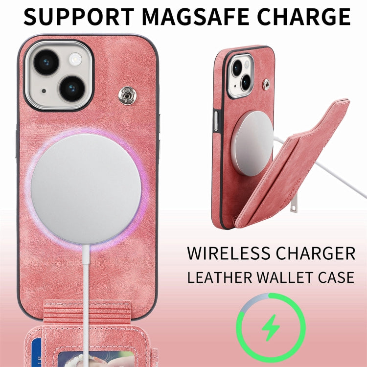 For iPhone 15 Pro Magsafe Zipper RFID Wallet All-inclusive Shockrpoof Phone Case(Pink) - HoMEdemic™ 