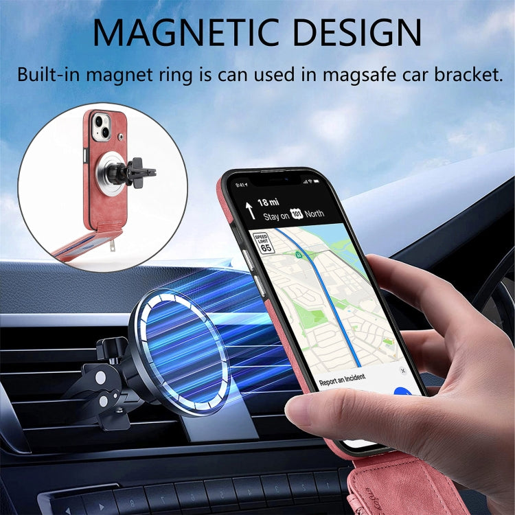 For iPhone 15 Pro Magsafe Zipper RFID Wallet All-inclusive Shockrpoof Phone Case(Pink) - HoMEdemic™ 