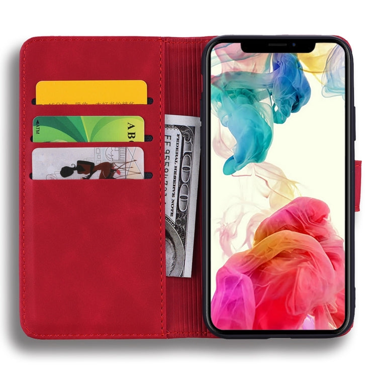 For iPhone 15 Pro Mandala Embossed Dual-Fold Calf Leather Phone Case(Red) - HoMEdemic™ 