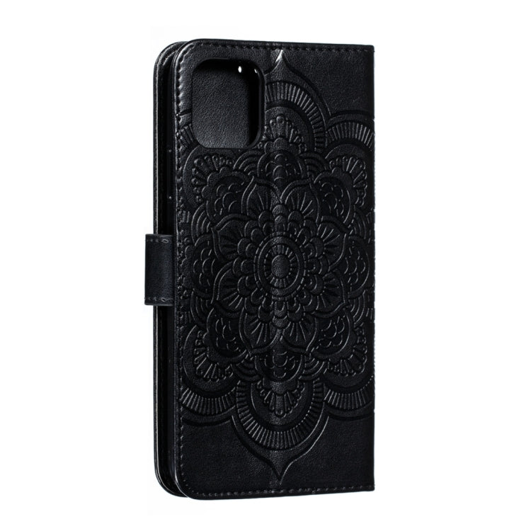 For iPhone 15 Pro Mandala Embossing Pattern Horizontal Flip Leather Phone Case(Black) - HoMEdemic™ 